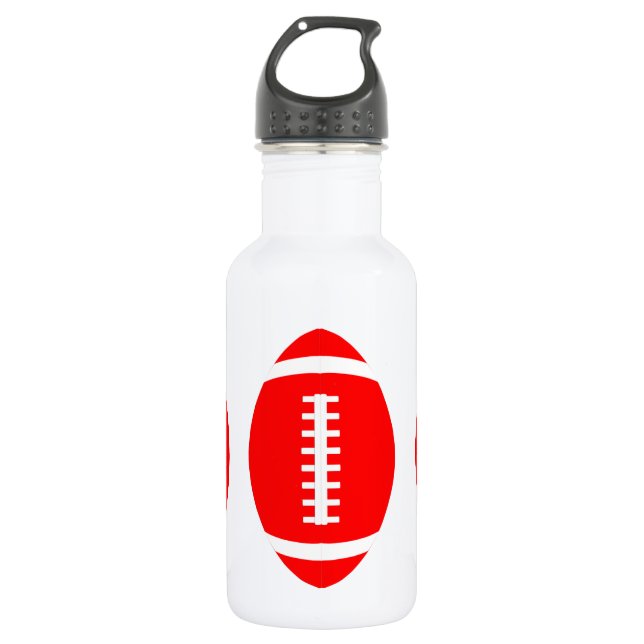 Agua Botella de Fútbol Rojo para jugadores o fans (Anverso)