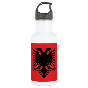 Agua Botella de la bandera albanesa Libertad