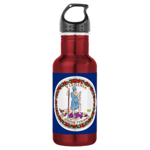 Agua Botella de la bandera del estado de Virginia Liber