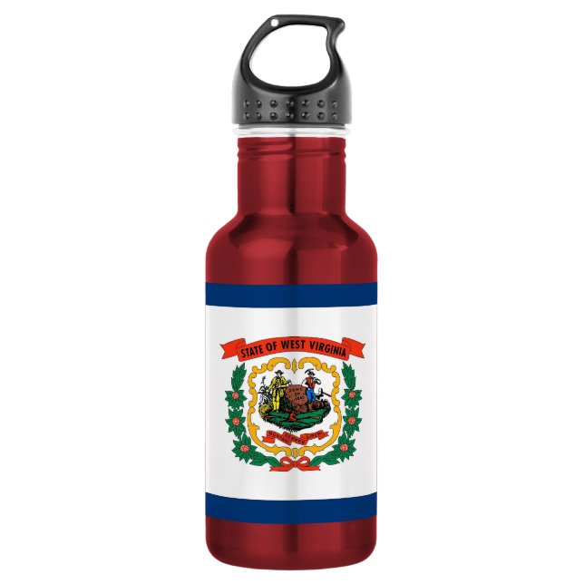 Agua Botella de la bandera del estado de Virginia Occid (Anverso)