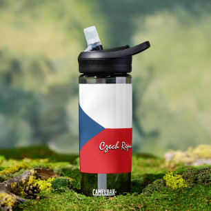 Agua Botella de la República Checa, bandera patriótica