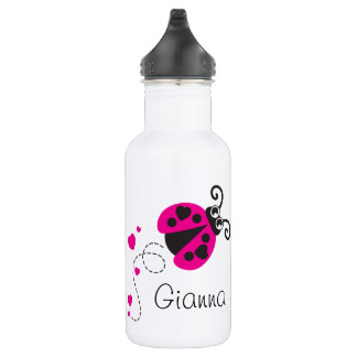 Agua Botella de las bebidas de los corazones del rosa