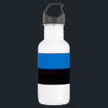 Agua Botella de libertad con bandera de Estonia<br><div class="desc">¡Celebra el orgullo estonio dondequiera que vayas con esta botella de Libertad que tiene la atrevida y hermosa bandera de Estonia! Diseñada con la icónica tricolor azul, negro y blanco, esta botella de agua patriótica da vida a la esencia de Estonia en una forma elegante y práctica. Ya sea que...</div>