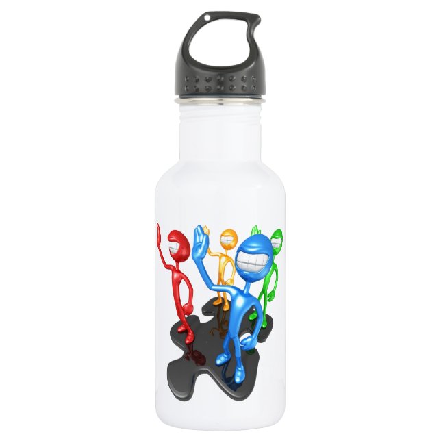 Agua Botella de libertad de conciencia sobre autismo (Anverso)
