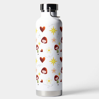 Agua Botella de niña floral linda