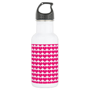 Agua Botella de patrón de corazón rosado