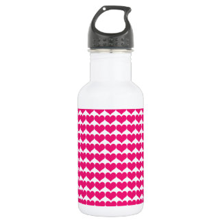Agua Botella de patrón de corazón rosado