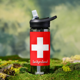 Agua Botella de Suiza, bandera suiza patriótica