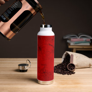 Agua Botella de textura de mármol rojo negrita