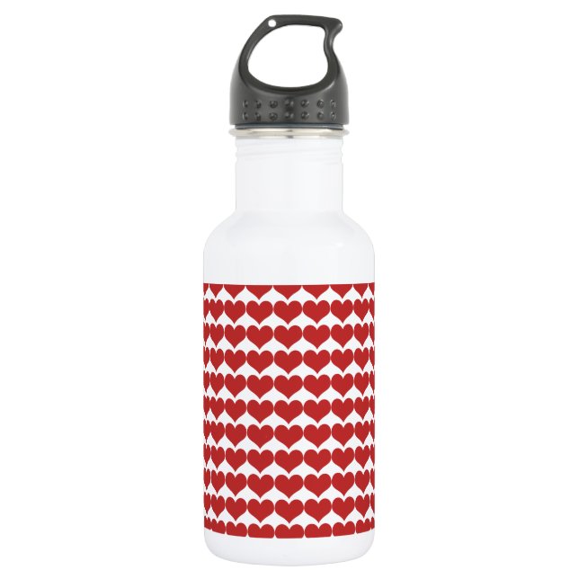 Agua Botella del patrón del corazón de corte rojo (Anverso)