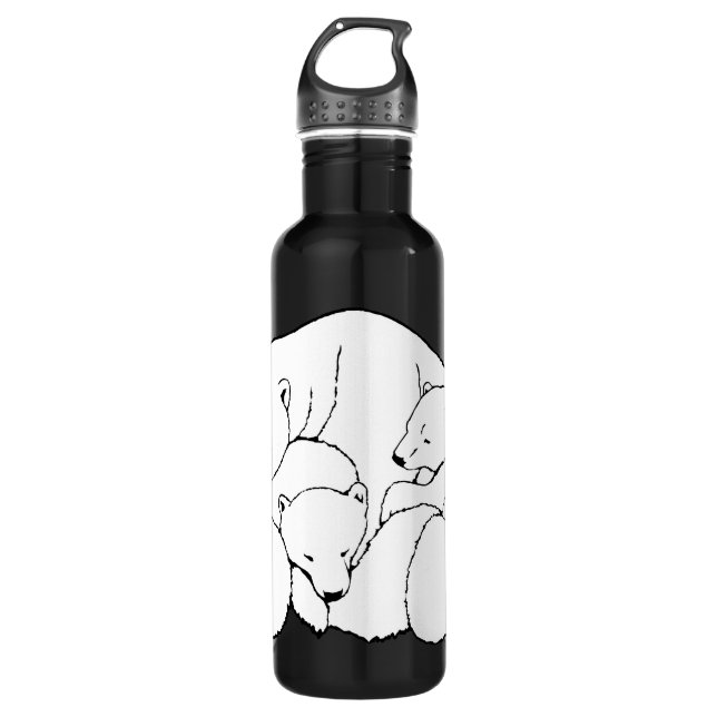 Agua Botella deportiva de arte del oso polar (Anverso)
