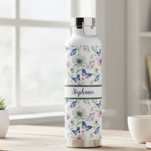 Agua Botella Floral Mariposa Azul – Regalo de Jardín Su