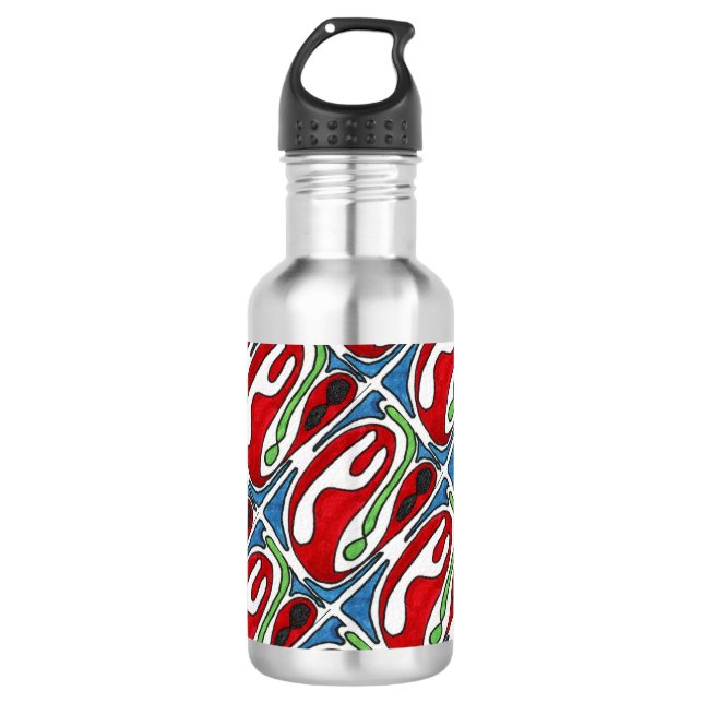 Agua Botella "Inside Out" (Fuera) de mosaico abstracto  (Anverso)