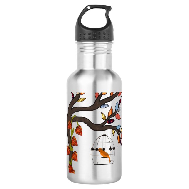 Agua Botella japonesa de bebida en el jardín (Anverso)