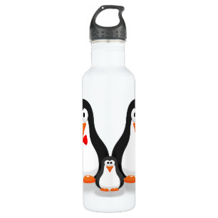 Agua Botella linda de la familia del pingüino