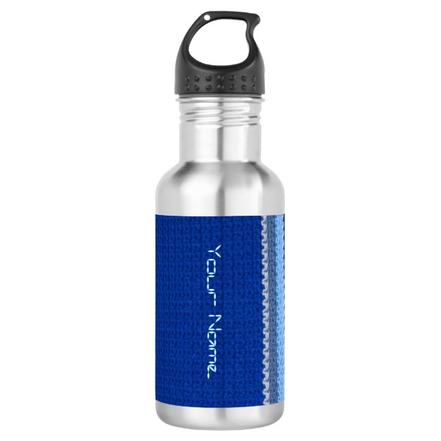 Agua Botella - Patrón de crochet - Bandas azules (Anverso)