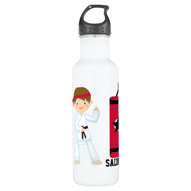 Agua Botella personalizada de la botella del karate (Anverso)