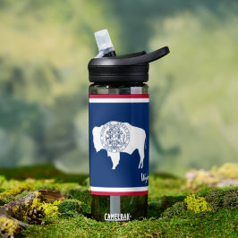 Agua Botella Wyoming, bandera de Wyoming patriótica