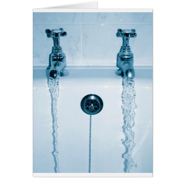 Agua caliente y fría, tiempo del baño, grifos (Frente)