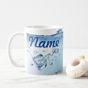Agua con cubos de hielo Café personalizado, taza