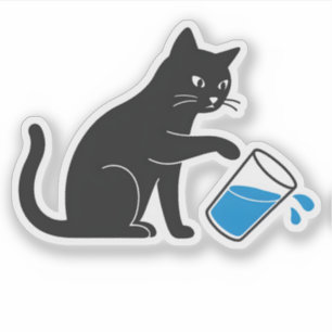 Agua de derrame de gato negro - Pegatina de portát