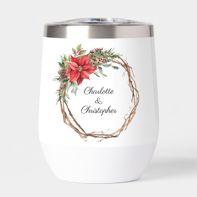 Agua de invierno de Poinsettia de navidades (Frente)