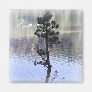 Agua de la reflexión del zen e imán del árbol