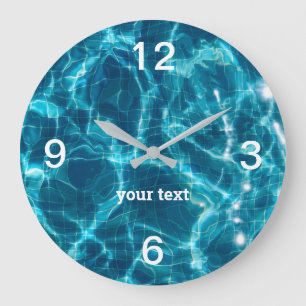 Agua de piscina con tu reloj de pared acrílico de