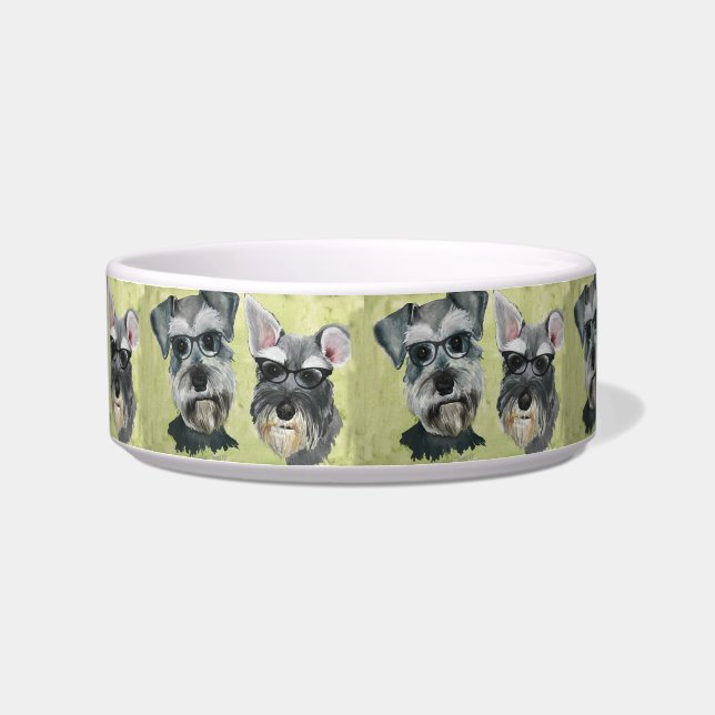 Agua del Schnauzer y cuenco de la comida (Izquierda)