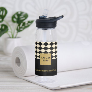Agua Dúo negro y crema - Logotipo comercial Botella de 
