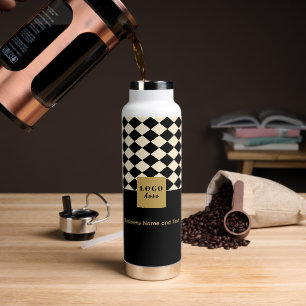 Agua Dúo negro y crema - Logotipo comercial Botella de 