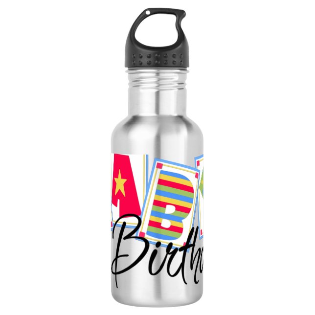 Agua El primer cumpleaños del bebé, botella de la liber (Anverso)
