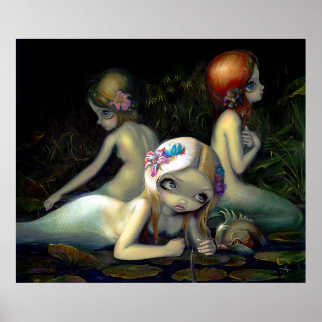 Agua Elementales ART IMPRESIÓN Sirena ninfas delfí (Frente)