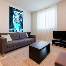 Agua en un vaso roto | Poster de arte de IA