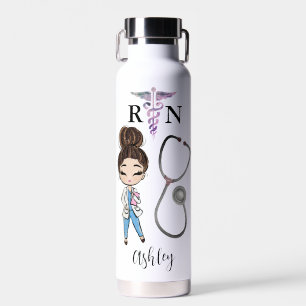 Agua Enfermera personalizada Monograma Gift Botella de 