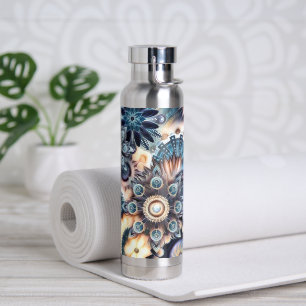 Agua Equipo de yoga personalizado aislado con botella d