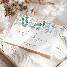 Agua eucalipto ducha de novia tarjeta de agradecim