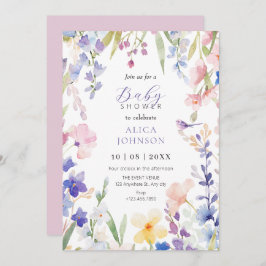 Agua floral primavera ducha bebé Invitación