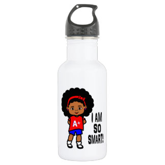 Agua Imagen negra elegante del chica en la botella de