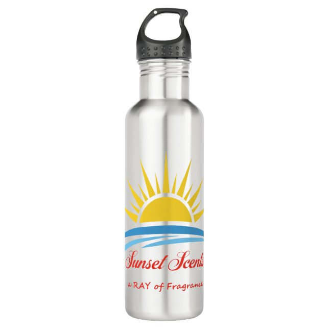 Agua Logo de Sunset Scents Botella (Anverso)