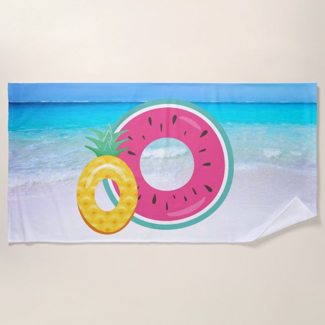 Agua Melón Piña Toalla De Playa (Anverso)