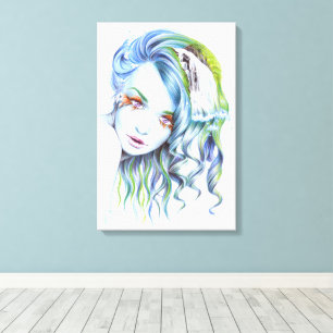 Agua Mujer Sirenita Arte Surreal Fantasía Retrato