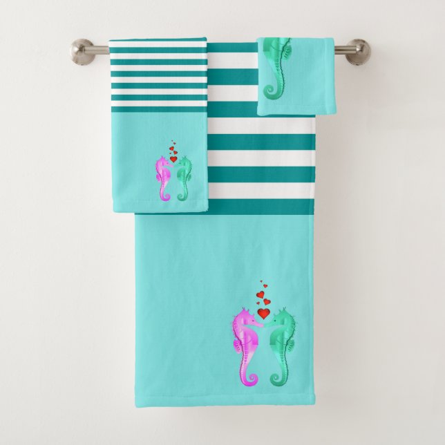 Agua náutica/caballitos de mar rosados/besos/baño  (In situ)