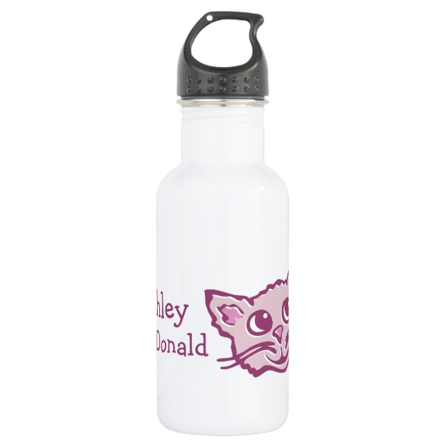 Agua Niños de gatito lindo beben botella (Anverso)