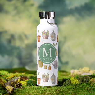 Agua Patrón de herramienta de jardinería Botella de agu