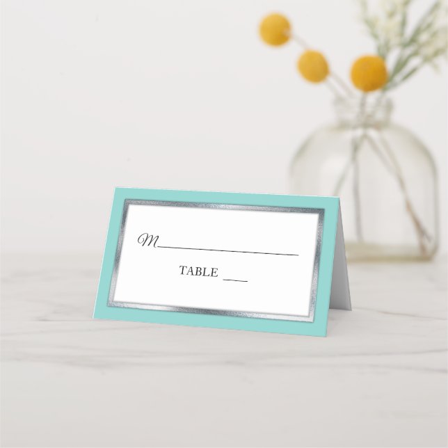 Agua | Plata | Tarjetas blancas simples y elegante (Anverso)