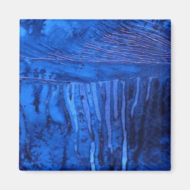 "Agua Profunda #2" Resumen de imán de arte (Frente)