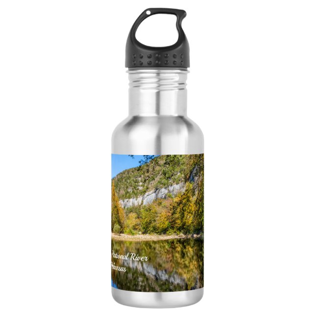 Agua Reflejos de Otoño Río Nacional Búfalo Botella (Anverso)