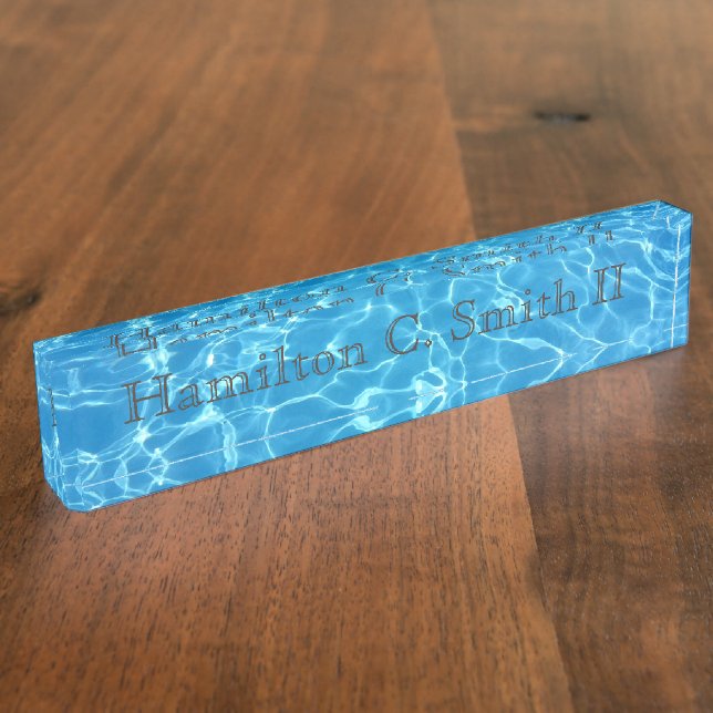 Agua refrescante - placa de nombre de escritorio - (Lateral)