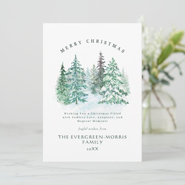 Agua siempre verde bosque Feliz Navidad (Anverso de pie)